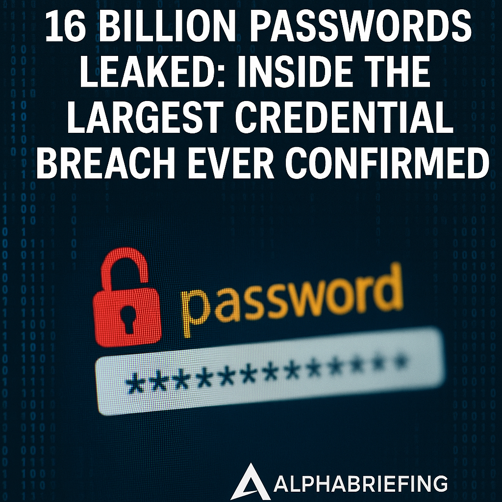 Alert: ššØ 16 Billion Passwords Leaked: Inside the Largest Credential Breach Ever Confirmed