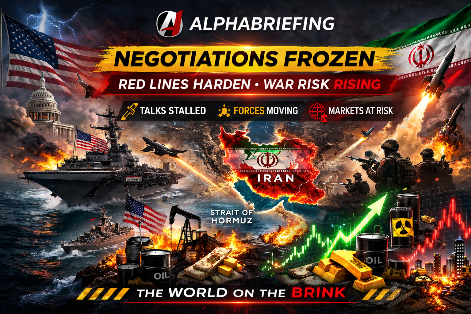 Iran Crisis 2026: Negotiations Frozen, Red Lines Harden, War Risk Rising